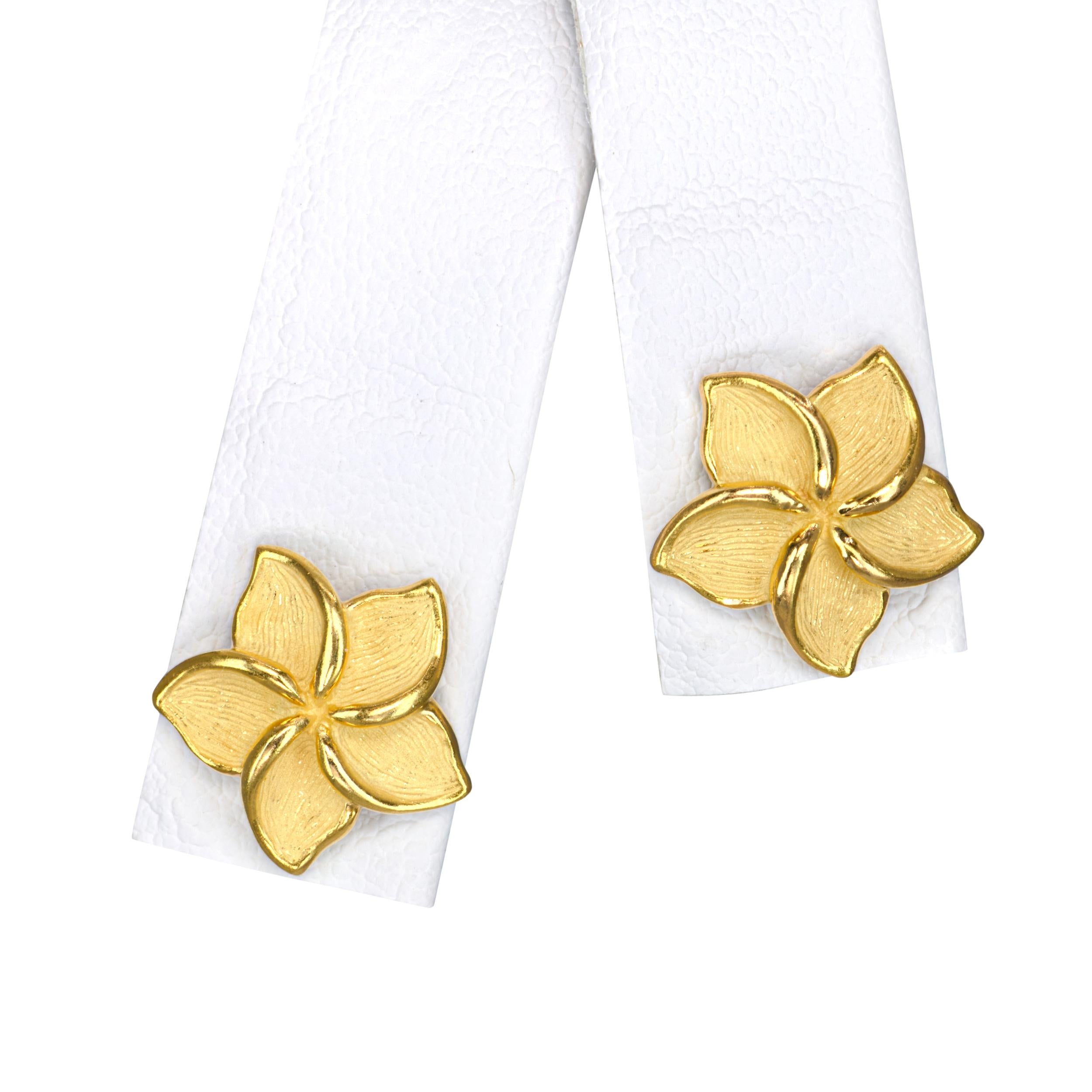 Vintage Tiffany & Co. 18k Yellow Gold Plumeria Earrings
