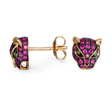 Effy 14k Rose Gold Ruby & Emerald Panther Stud Earrings