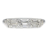 Vintage Platinum Diamond Half Band Ring
