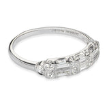 Vintage Platinum Diamond Half Band Ring