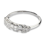 Vintage Platinum Diamond Half Band Ring