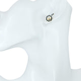 14k Yellow Gold Blue Sapphire Halo Style Earring Jackets