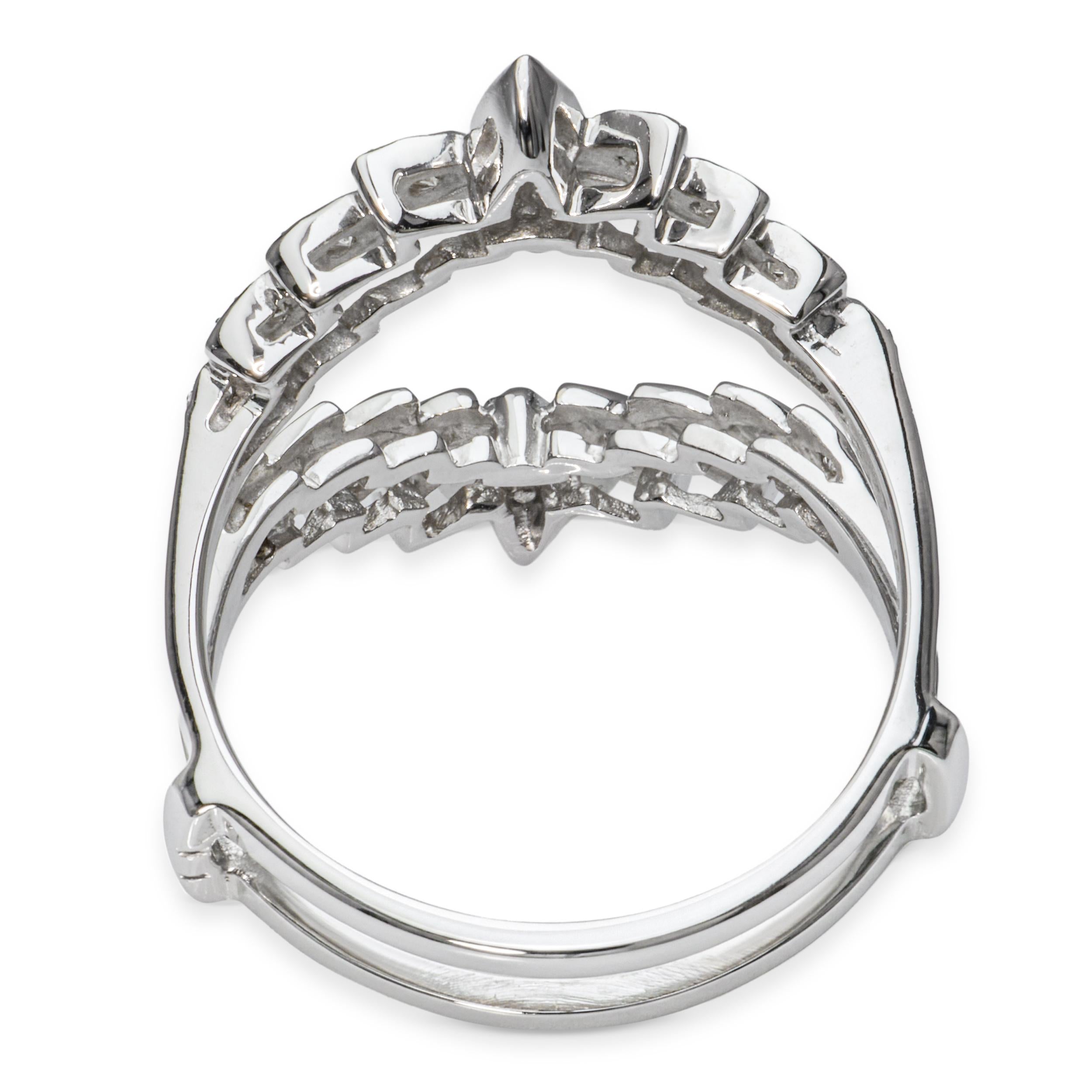 13k White Gold Diamond Ring Guard