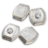 Antique Plat Topped 14k Yellow Gold Old Euro Cut Diamond Cufflinks