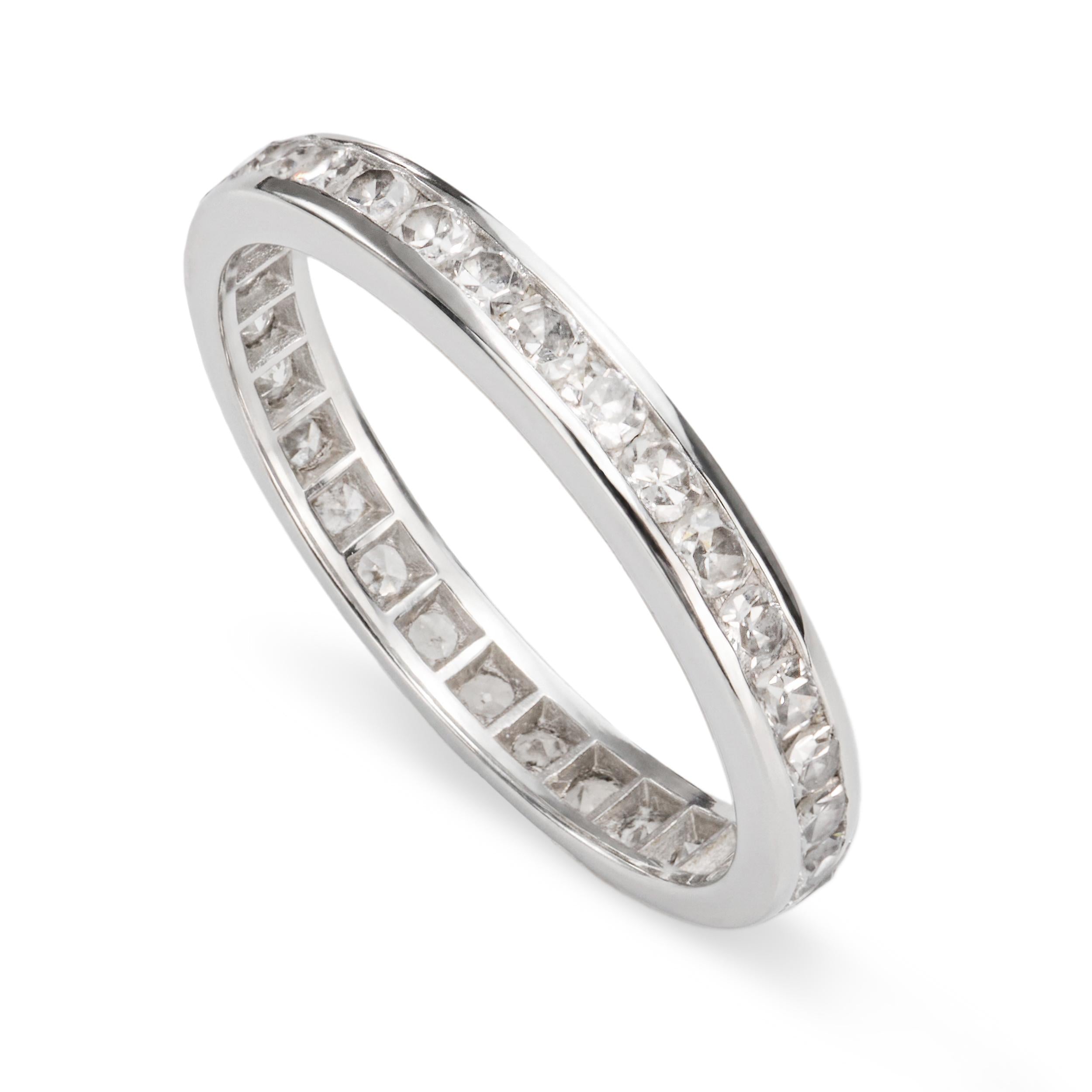 Vintage Platinum 0.51tcw Single Cut Diamond Eternity Band