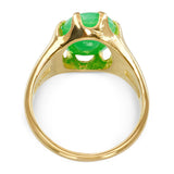 Vintage 24k Yellow Gold 4.8ct Jadeite Jade Ring