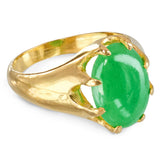 Vintage 24k Yellow Gold 4.8ct Jadeite Jade Ring