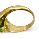 Vintage 24k Yellow Gold 4.8ct Jadeite Jade Ring