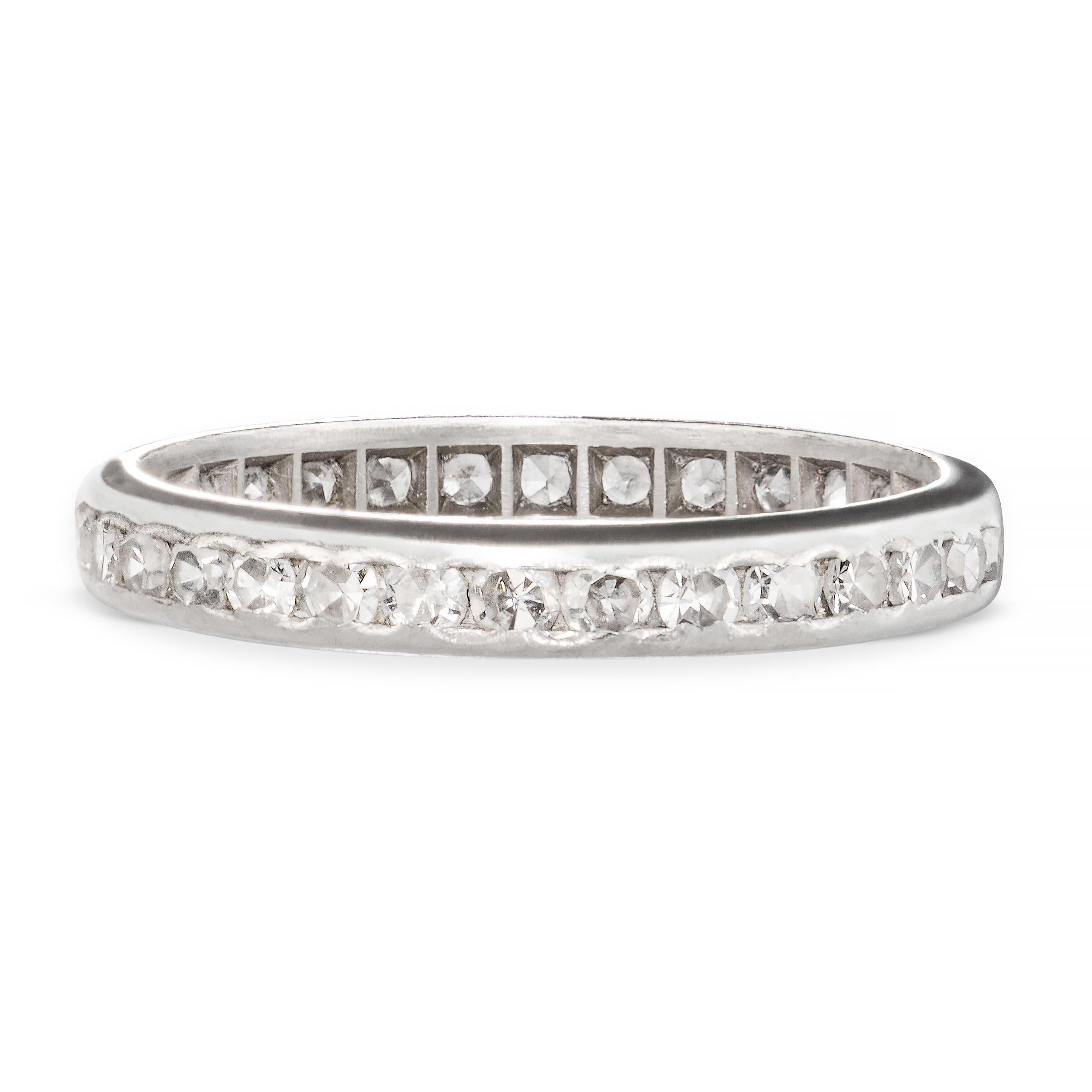 Vintage Platinum 0.51tcw Single Cut Diamond Eternity Band