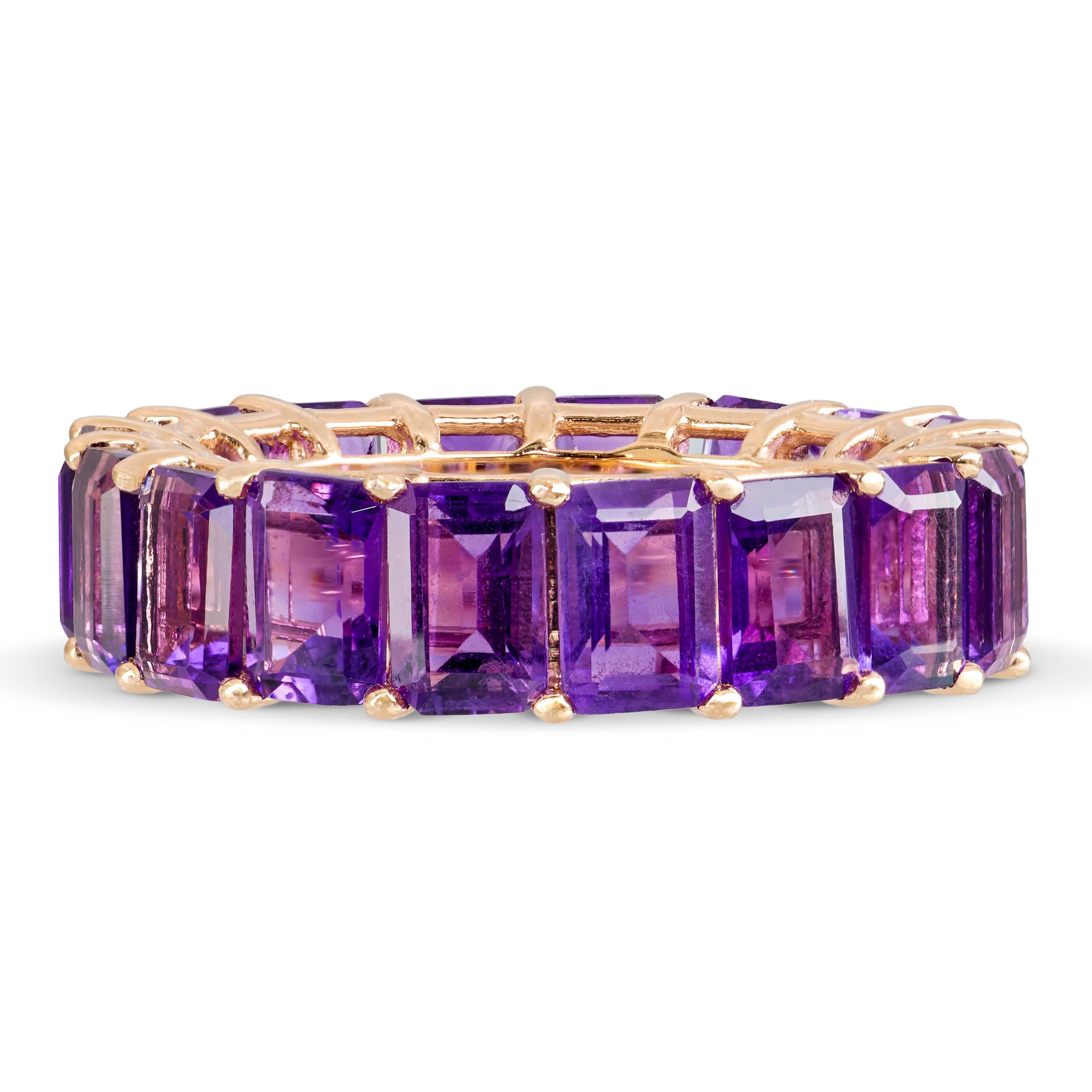 Effy 14k Rose Gold Amethyst 9.9ctw Eternity Band Ring