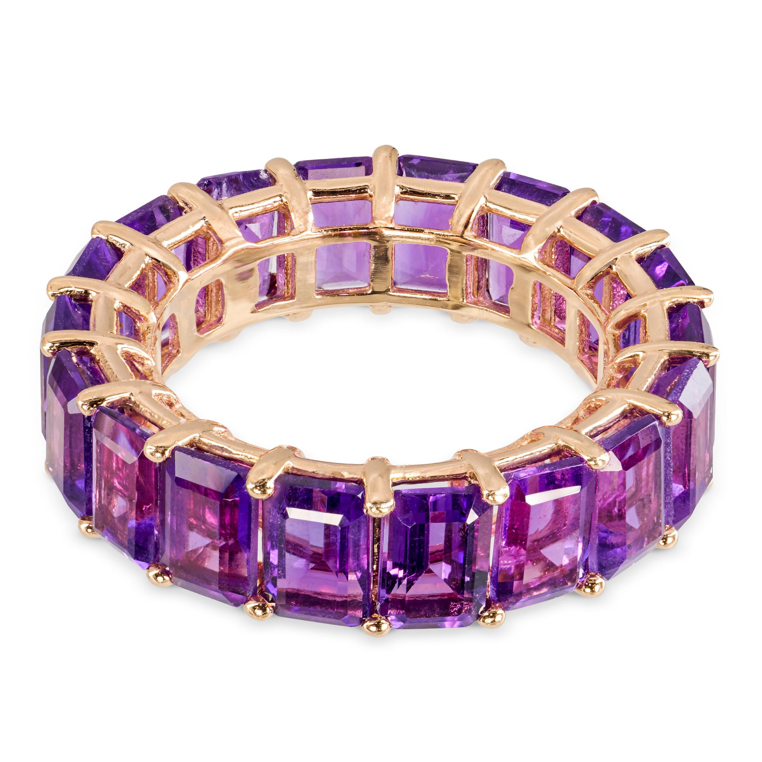 Effy 14k Rose Gold Amethyst 9.9ctw Eternity Band Ring
