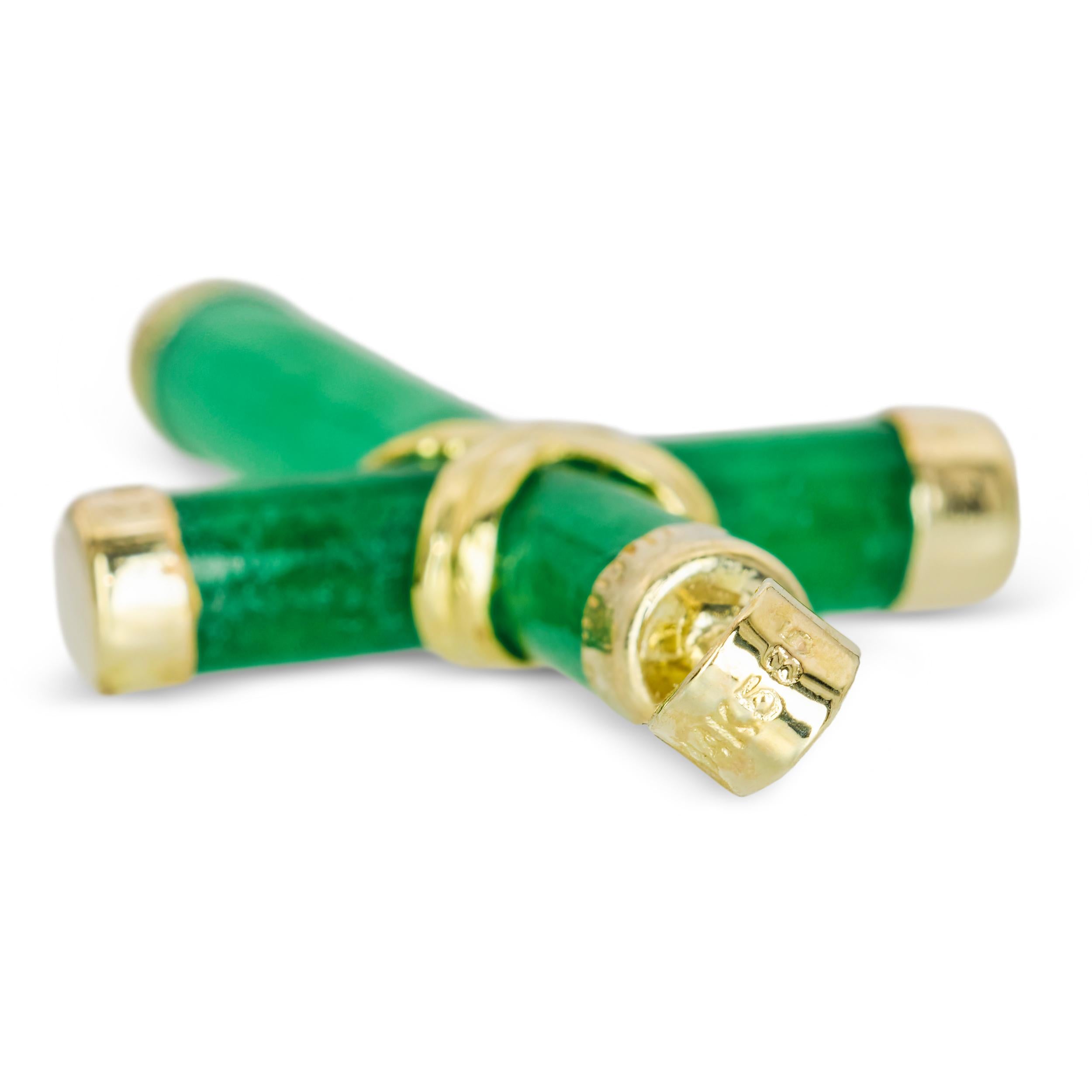 Vintage 14k Yellow Gold Jadeite Cross Pendant