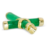 Vintage 14k Yellow Gold Jadeite Cross Pendant
