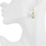 Vintage Yellow Gold Jadeite Jade Drop Earrings