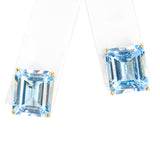 Vintage 14k Yellow Gold 15.7ctw Blue Topaz Stud Earrings