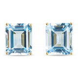 Vintage 14k Yellow Gold 15.7ctw Blue Topaz Stud Earrings