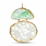 Vintage 10k Yellow Gold Carved Jade Pendant