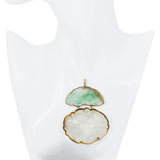 Vintage 10k Yellow Gold Carved Jade Pendant