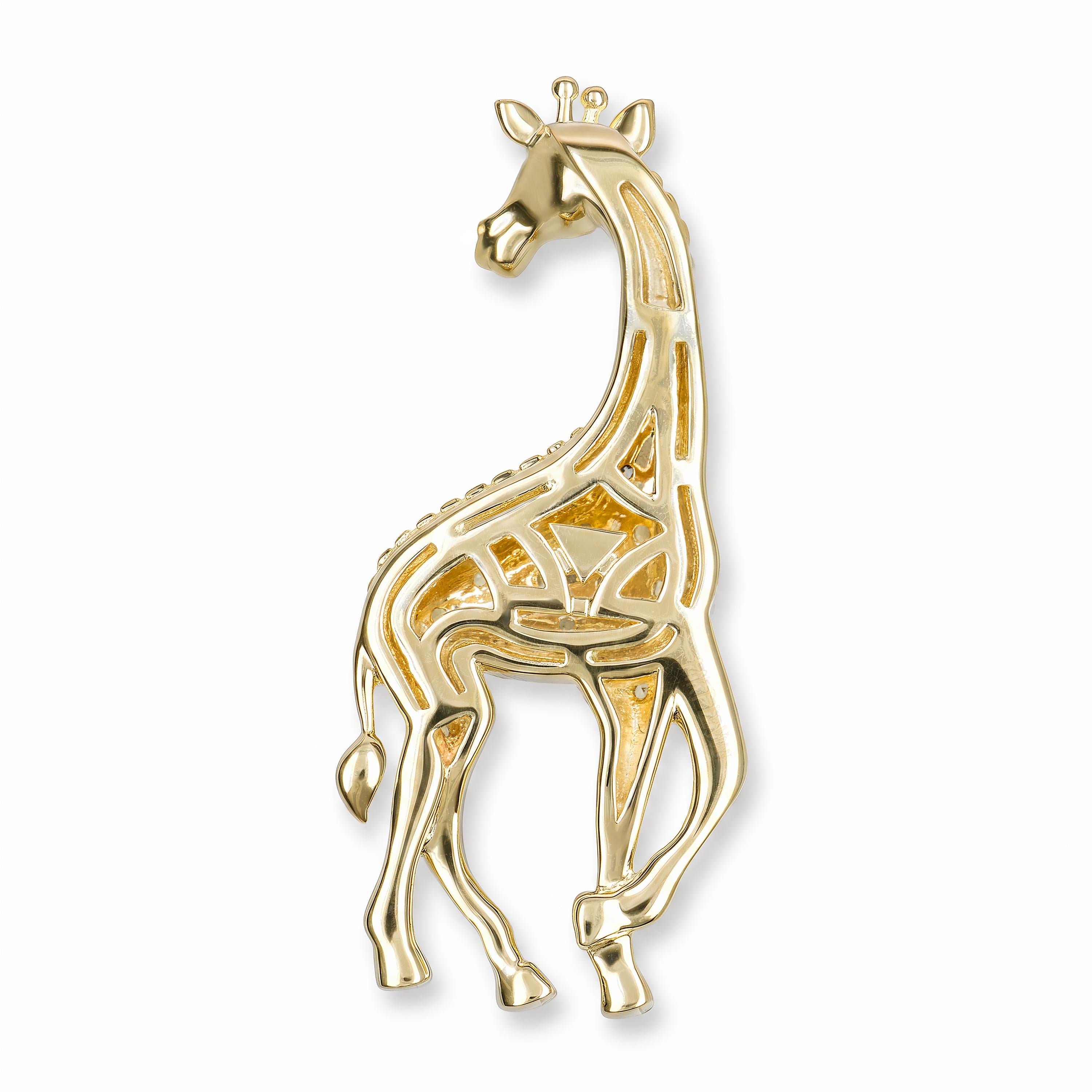 LeVian 14k Yellow Gold Diamond and Citrine Giraffe Pendant