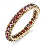 Antique 13k Yellow Gold Bohemian Garnet Eternity Band Ring