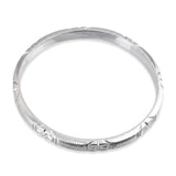 Antique Platinum Engraved Floral Wedding Band Ring