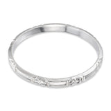 Antique Platinum Engraved Floral Wedding Band Ring