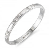 Antique Platinum Engraved Floral Wedding Band Ring
