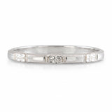 Antique Platinum Engraved Floral Wedding Band Ring