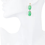 Vintage 11k Yellow Gold Jadeite Dangle Earrings