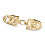 Vintage Yellow Gold Theater Masks Dangle Charm Pendant