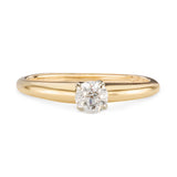 Vintage 14k Yellow Gold 0.22ct Old Euro Diamond Solitare Ring