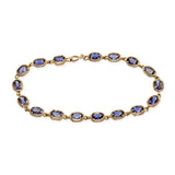 Vintage 14k Yellow Gold Iolite Link Bracelet