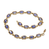 Vintage 14k Yellow Gold Iolite Link Bracelet