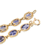 Vintage 14k Yellow Gold Iolite Link Bracelet