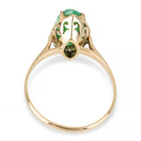 Vintage Yellow Gold Carved Jadeite Solitaire Ring