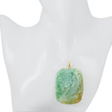 Vintage 18k Yellow Gold Jadeite Carved Dragon Pendant
