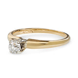 Vintage 14k Yellow Gold 0.22ct Old Euro Diamond Solitare Ring