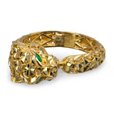 10k Yellow Gold Italian Geometric Panther Design Ring