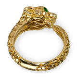 10k Yellow Gold Italian Geometric Panther Design Ring