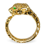 10k Yellow Gold Italian Geometric Panther Design Ring