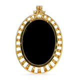 Vintage 18k Yellow Gold Opal and Black Onyx Cameo Pendant