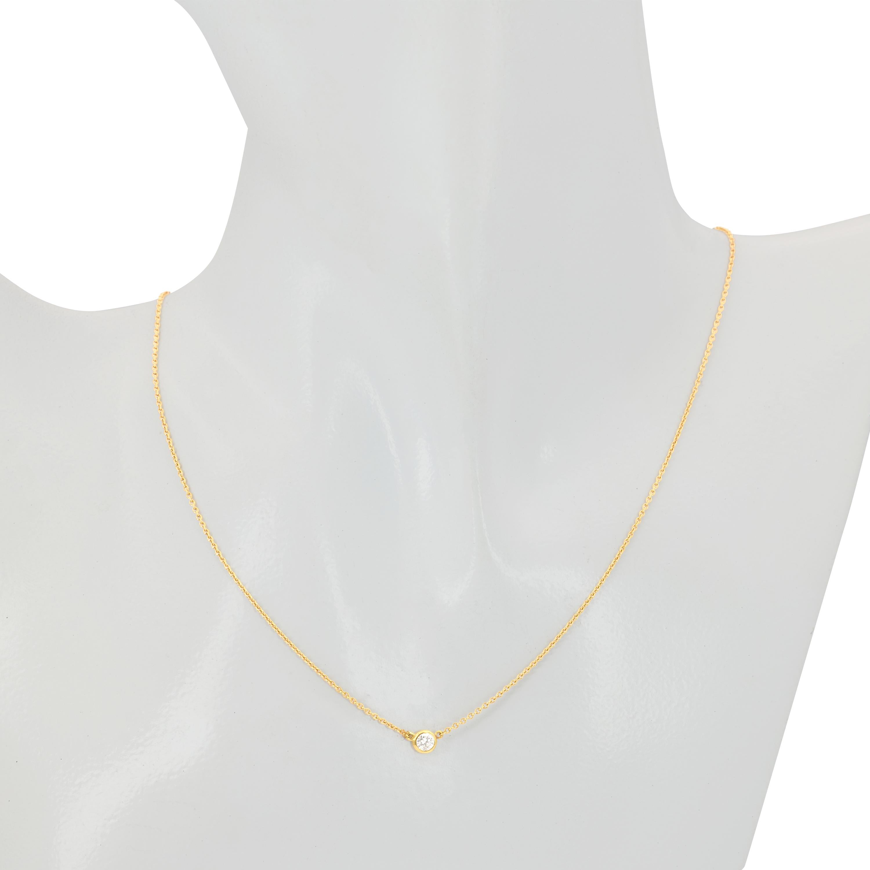 Tiffany & Co. Elsa Peretti Diamond Solitaire Necklace
