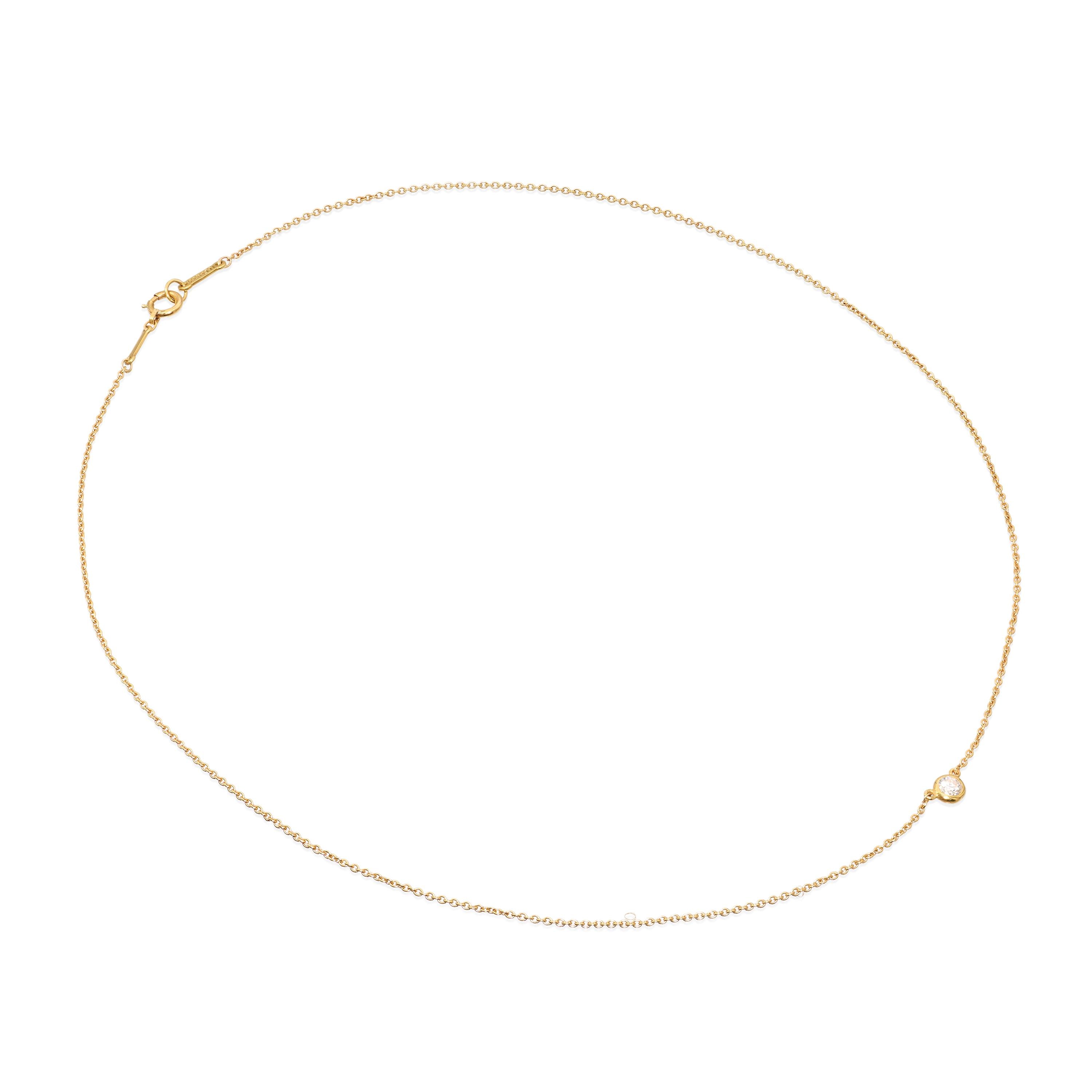 Tiffany & Co. Elsa Peretti Diamond Solitaire Necklace