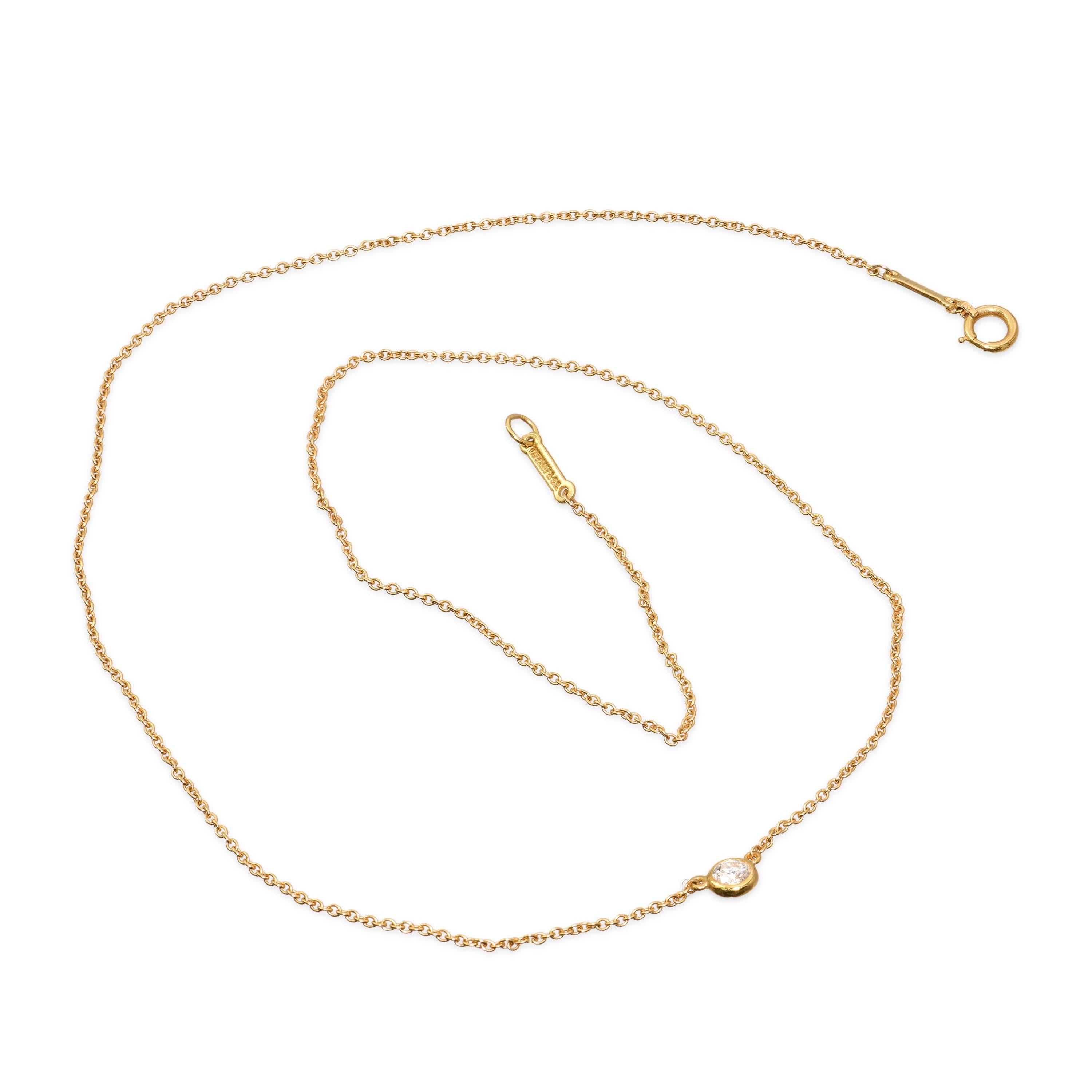 Tiffany & Co. Elsa Peretti Diamond Solitaire Necklace
