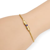 Vintage 18k Yellow Gold Sapphire and Diamond Chain Bracelet