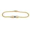 Vintage 18k Yellow Gold Sapphire and Diamond Chain Bracelet