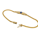 Vintage 18k Yellow Gold Sapphire and Diamond Chain Bracelet
