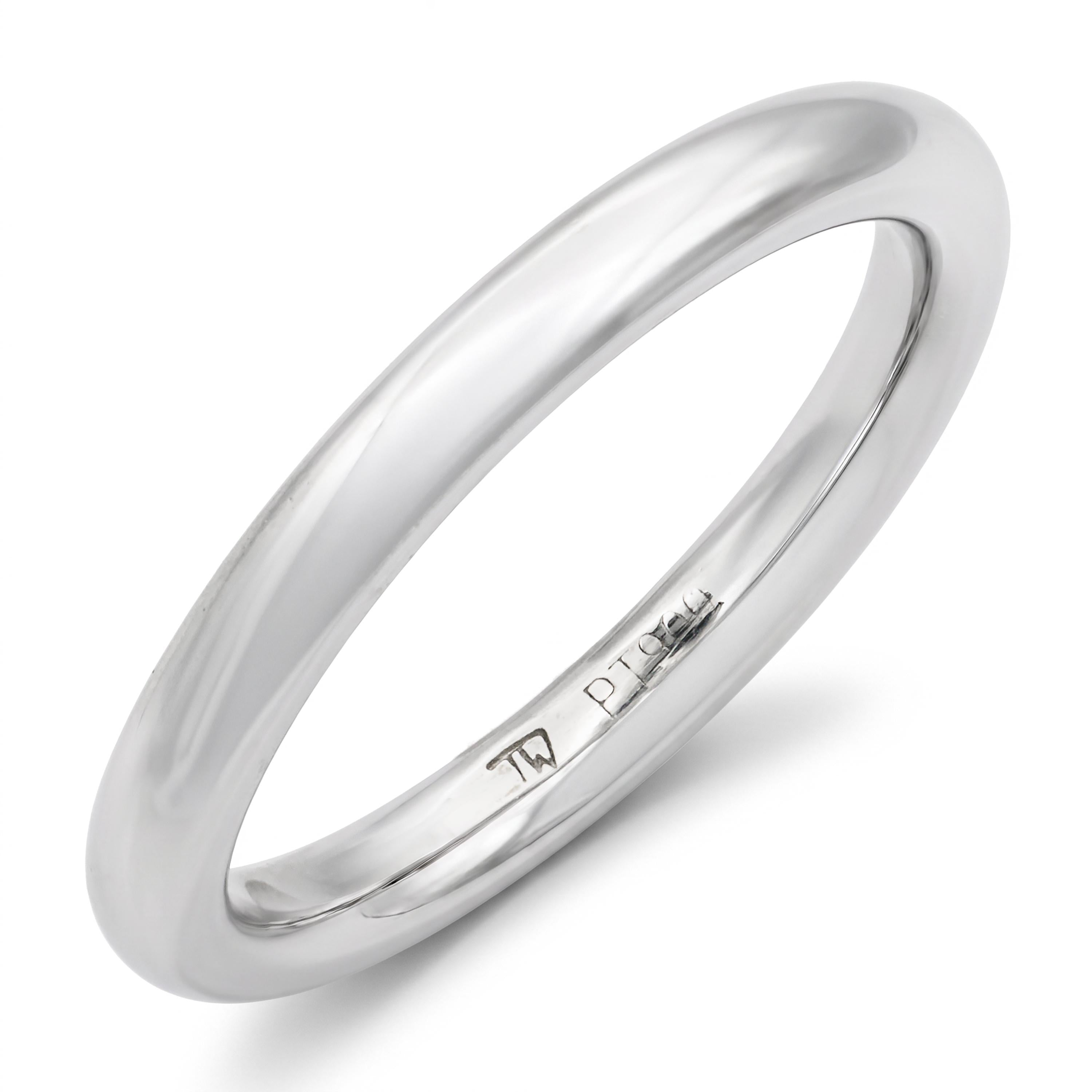 Round Platinum Band Ring