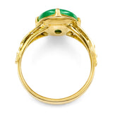 Vintage High Karat 18k Yellow Gold Jadeite Jade Ring