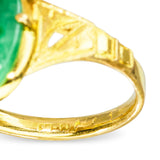 Vintage High Karat 18k Yellow Gold Jadeite Jade Ring